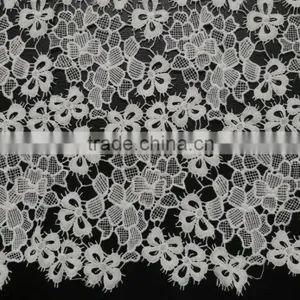 2016 New Design Milk Silk 100% Polyester Chemical Lace Water Soluble Embroidery Lace Textile for Dress thumbnail-4