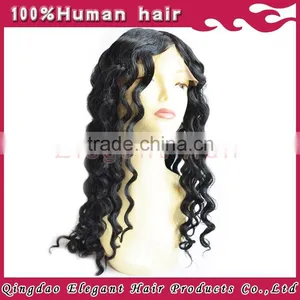 Premium Quality Loose Wave Silk Top Wig,18 Inch Glueless Brazilian Human Hair Full Lace Wig thumbnail-1