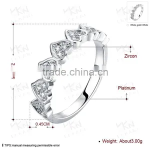 2015 New Arrival Gold Plated Fashion Diamond Heart Shaped Ring Designs for Girls thumbnail-3