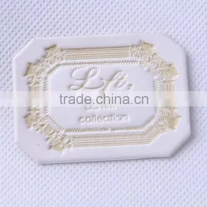 White Color Custom Leather Label, Faux Leather Labels, Genuine Leather Label thumbnail-1