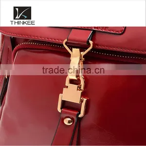 China Shop Fashion Korean Style Women Red Leather Backpack for Girls Made in China thumbnail-3