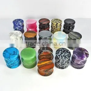 China Green Nature Stone Ear Plug Wholesale thumbnail-1