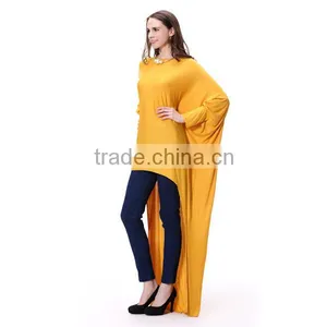 2016 Summer Women Batwing Sleeve Yellow Color Top For Woman thumbnail-3