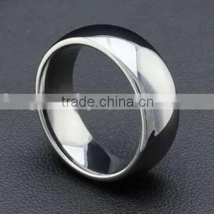 High Polished Men Mirror Ring, Mirror Tungsten Silver Ring Mens thumbnail-5