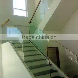 Indoor Stair Handrail With Aluminum and Glass ,fixed Glass Handrails thumbnail-1
