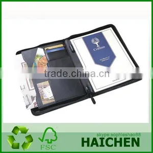 A4 Conference Portfolio Presentation Folder Folio Faux Leather Zipper thumbnail-5