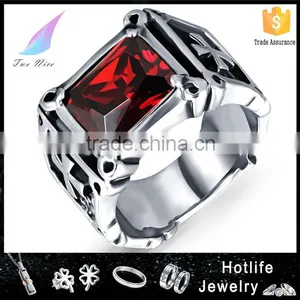 Good Quality AAA Cubic Zirconia Stainless Steel Gemstone Man Rings thumbnail-1