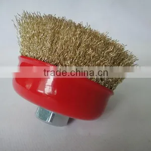 Crimped Wire Bench Grinder Brushes With Arbor Hole thumbnail-1