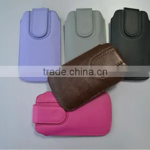 PULL TAB LEATHER POUCH CASE WITH FASTENER thumbnail-1