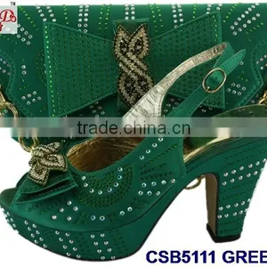 CSB5111 Newest Design 2016 Woman Hot Selling Shoes With Matching Bags Crystal Cluth Factory Price Shoes Whole Sale Price thumbnail-2