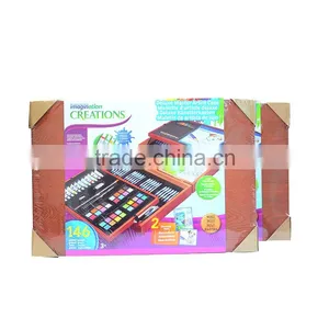 Double Layer Big Wooden Box Art Set 146pcs Gift Art Set in Wooden Case thumbnail-3