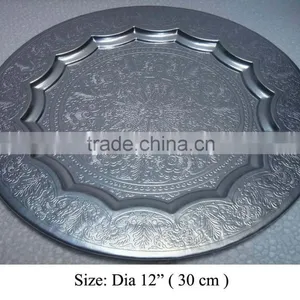 Silver Charger Plate, Charger Tray, Wedding Charger Plate thumbnail-1