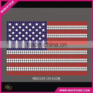 American Flag Design Heat Fix Rhinestones Transfers thumbnail-1