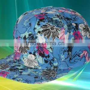New Style Custom Floral 5 Panel Hat thumbnail-4