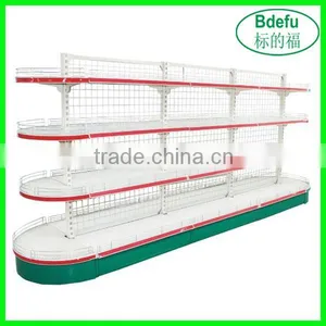 Light Duty White Grid Wall Supermarket Shelves thumbnail-1
