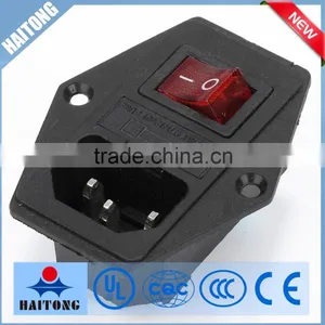 New Electric 3 Inside Pin AC-10 AC Socket With Red Light thumbnail-1