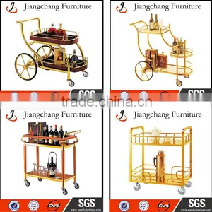Double-deck Metal Liquor Trolley Bar Cart JC-ZS21 Quality Choice thumbnail-1