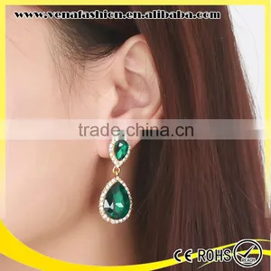 Peacock Color Good Quality Colorful Artificial Crystal Women Earrings thumbnail-2