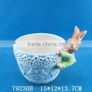 Easter Gift Ceramic Bowl and Knife With Rabbit Figurine thumbnail-6