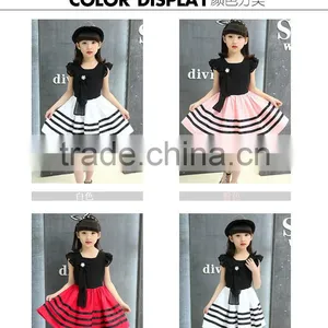 Child Baby Dress Model Sleeveless Striped With Pearl Necklace 1-3 Year Old Girl Dress thumbnail-3