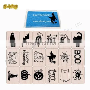 Mini Cartoon Wood Mounted Rubber Stamp Seal Box Kit for DIY thumbnail-1