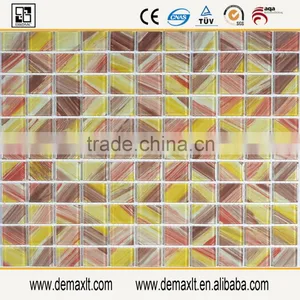 4mm Linear Wall Design Tile Good Price 25*25 Mixed Colour Glass Mosaic thumbnail-1