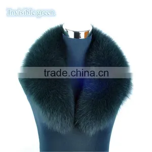 Detachable Invisible Green Fox Fur Shawl Collar for Fashion Girls Coat thumbnail-1