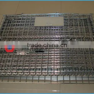 Direct Manufacturer Supply Stackable and Foldable Storage Euro Steel Mesh Crates thumbnail-2