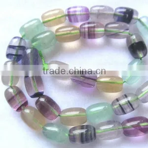 8*12mm Natural Fluorite Drum Cut Loose Beads for Jewelry Making thumbnail-1