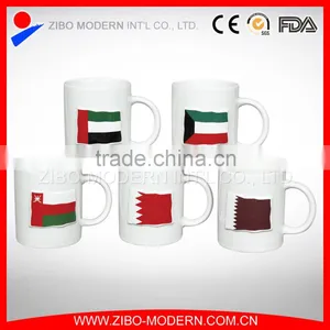 Custom Color Glazed Banner Ceramic Embossed Cup ,320ML Ceramic Cup for Beverage thumbnail-1
