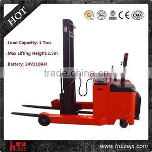 Professional Manufacturer Capacity 1 Ton Height 2500mm Electric Reach Truck Stacker thumbnail-1