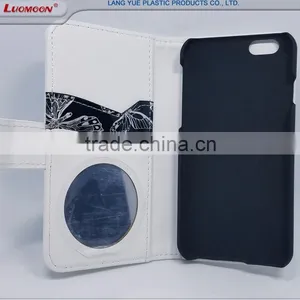 Flower PU Leather Mirror Slider + Universal PC Cover Wallet Phone Case for 4.7inch IPhone 6 6s 7 thumbnail-3