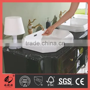 Natual Marble Top With Double Basins Stainless Steel Bathroom Cabinet T-6632 thumbnail-2