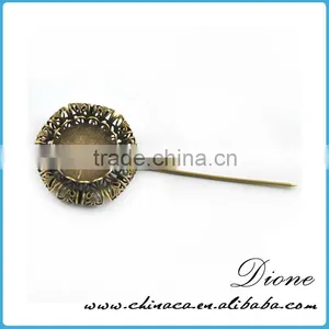 Stainless Steel Wholesale Antiqued Broned Lady Fancy Brooch Pin thumbnail-5