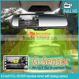 HD 1080P Driver Recorder 4.3inch Dual Lens Car Camera DVR Video Recorder Rearview Mirror in Promotion thumbnail-3