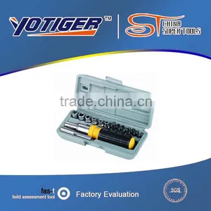 15pcs Ratchet Handle, Extention Bar, Bits,1/4'' Socket Tool Set thumbnail-1