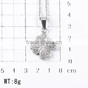 925 Silver Stainless Steel Lovely Heart Pattern Pendant Simple Chain Elegant Necklace thumbnail-2
