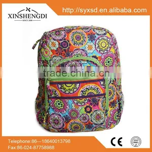Top Quality Cotton Fancy Quilted Textile Printing Travel Arte Backpack thumbnail-3