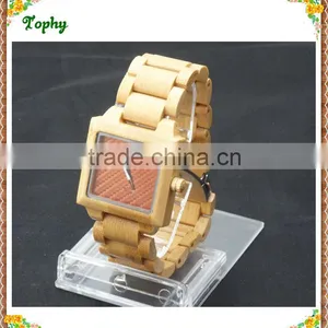 2016 Vogue World Fashion Brand Quartz Wood Lady Watch Made of Wooden and Bamboo Material thumbnail-1