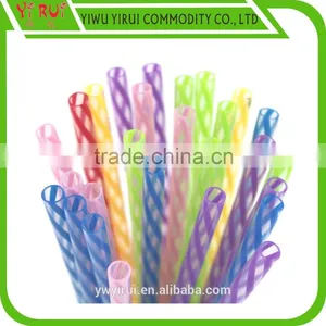 Factory Directly Supply Colorful Plastic Striped Straight Straws thumbnail-2
