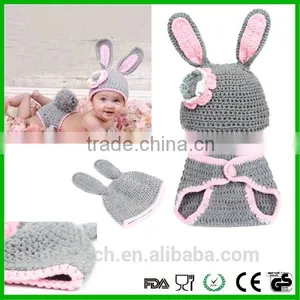 Rabbit Shape Baby Photography Props Cotton Yarn Baby Costume thumbnail-2
