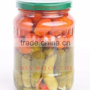 Mixed Cucumber and Cherry Tomato in Glass Jar thumbnail-1