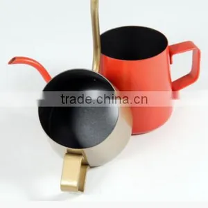 Colorful Teflon Stainless Steel Goose Neck Milk Jug Milk Pitcher thumbnail-3