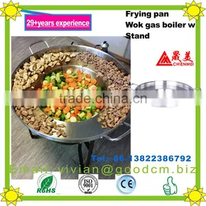Multi Cooker Stir Fry Cooking Grill Wok Multipurpose Round Stainless Steel Frying Pan thumbnail-1