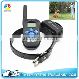 Waterproof Electric Dog Training Collar 300M Range Rechargeable Shock+Vibra+Electric Dog Collar Trainer Blue Backlight Screen thumbnail-6