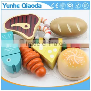 Wooden Food Lunch Basket Set for Years of Play Wooden 9 Piece Food Basket thumbnail-5