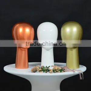Fashion Golden Egghead Female Mannequin Head Fiberglass Display For Cap thumbnail-3