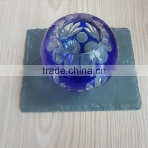 Elegant Slate Candle Holder With Exquisite Engraved Glass Candle Holder thumbnail-3