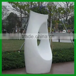 FO-363 New Garden White Fiberglass Flower Pot thumbnail-1