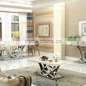 High End Stainless Steel Dinning Table Dinning Room Set Furniture AH1282 thumbnail-1